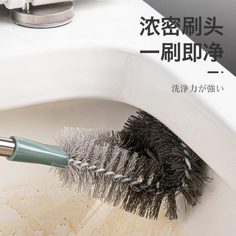 Steel ball brush long handle toilet brush household no dead angle toilet brush squat toilet 2026 new right angle cleaner