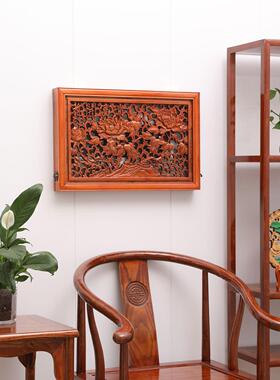 东阳木雕定制做香樟实木电表箱装饰遮挡画挂画装饰品装饰箱电表画