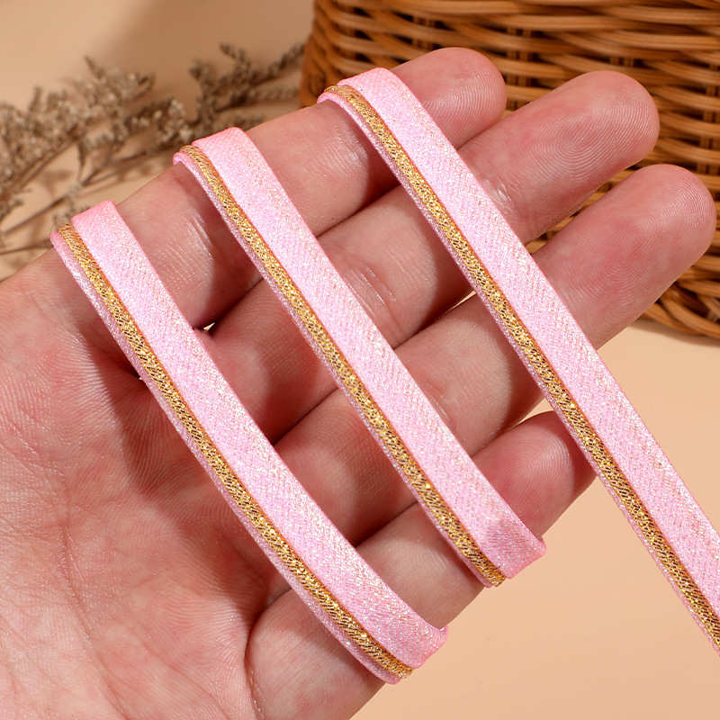 旗袍免烫镶边嫁衣秀禾服金葱包边金丝边条唐装汉服彩色水晶段滚边 - 图1