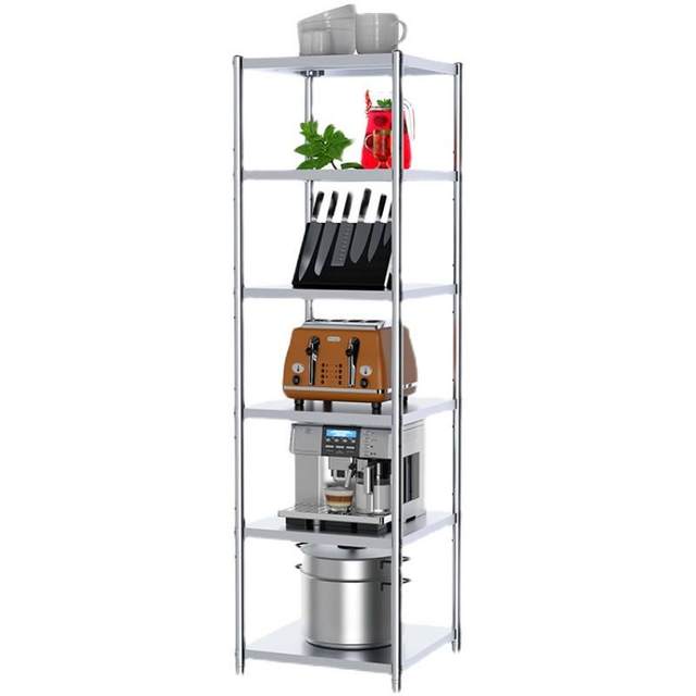 Multi-layer wall corner can be pushed and moved L, kitchen storage rack, floor-standing moving storage rack, pot rack