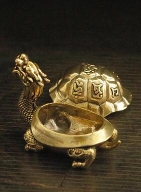 新款创意龙龟香炉摆件玄武禅意办公桌面香座铜摆件装饰工艺品