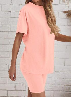 Large T-shirt, tight shorts, pajamas, women