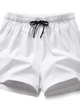 Three part shorts men's thin ice silk breathable running