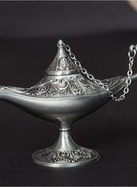 欧式金属合金工艺品摆件阿拉丁神灯许愿灯生日新婚礼摄影拍照道具