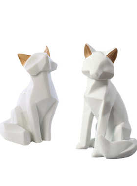 现代北欧简约动物小摆件萌宠家居装饰品客厅电视柜玄关摆设工艺品