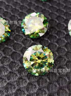 大尺寸绿色18mm20克拉莫桑钻10克拉以上圆形绿色莫桑石莫桑工厂
