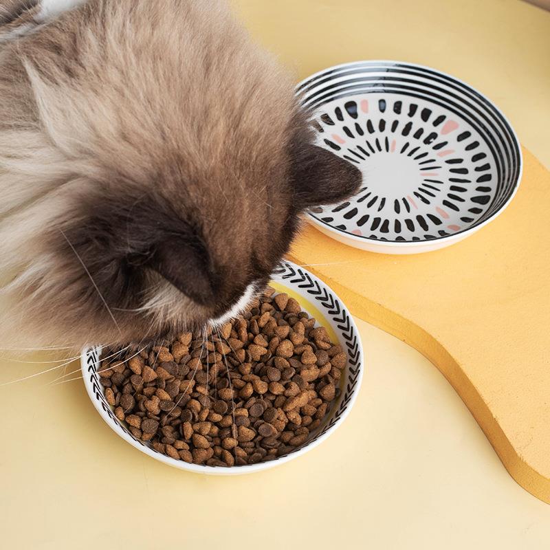 亚马逊陶瓷猫碗罐头碗零食盘幼猫专用碗猫咪食盆小猫小宠仓鼠食盒 - 图2