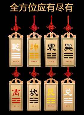 房屋缺角补角牌西北角干卦摆件震坎兑巽艮八卦客厅墙角处纯铜挂件