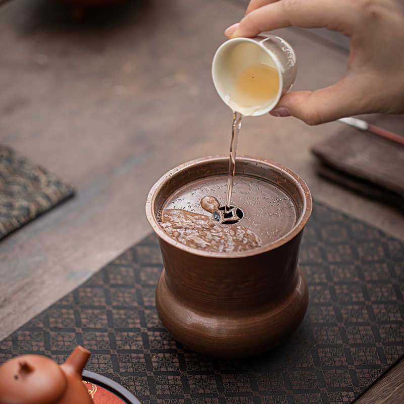 紫铜复古建水茶洗中式水盂笔洗过滤茶渣缸废水缸家用功夫茶具配件,淘宝优惠券,粉丝福利购,淘宝优惠卷