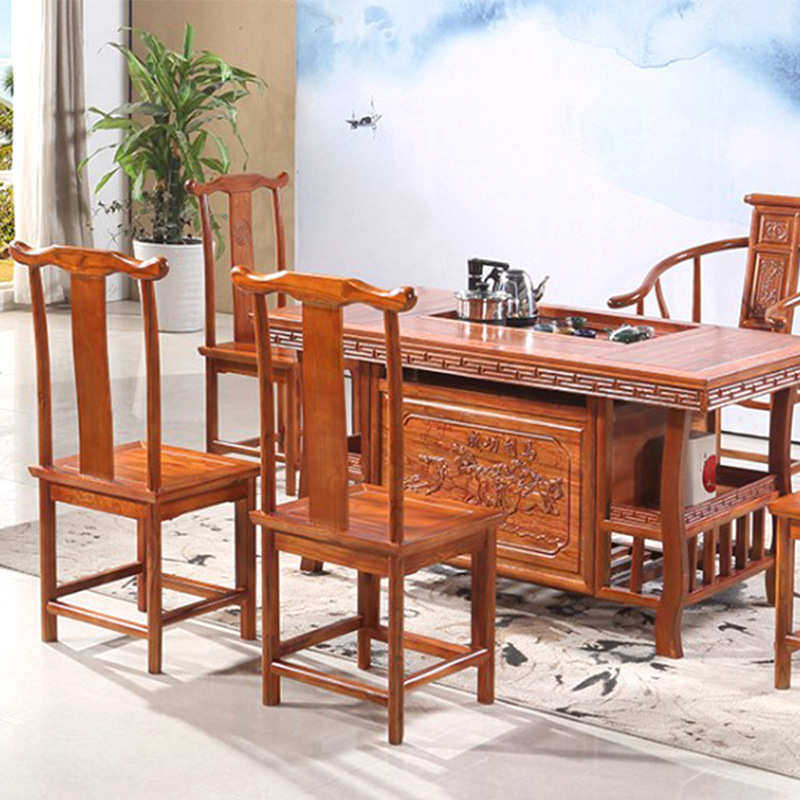 新中式实木茶桌椅 功夫茶台办公室会客泡茶桌 古典工艺茶桌凳组合,淘宝优惠券,粉丝福利购,淘宝优惠卷