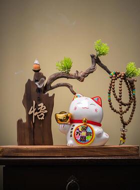 创意天然实木根雕风化木家居客厅入口装饰陶瓷办公室桌面禅宗装饰