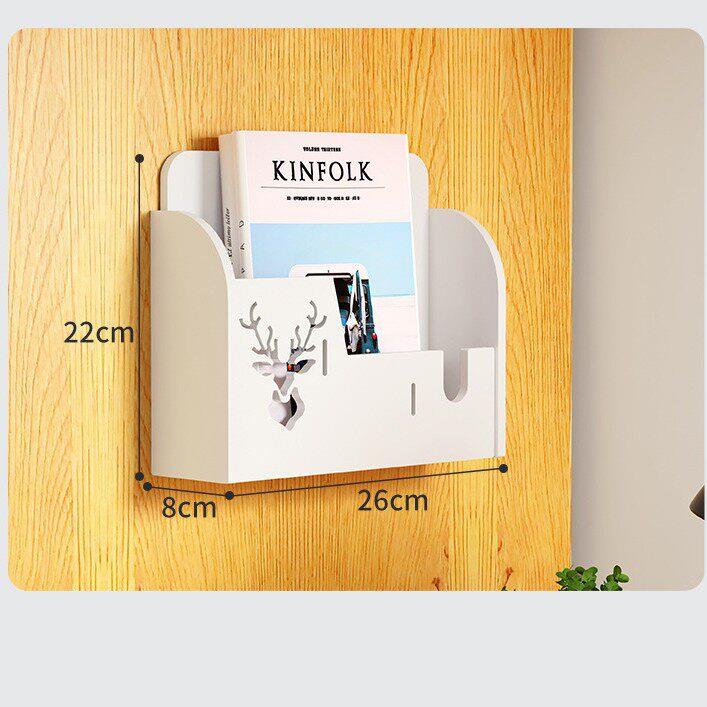 Hole-free remote control storage box wall-mounted wall-mounted bedside mobile phone storage rack for TV air conditioner