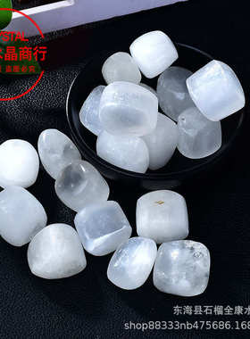 天然石膏滚石透体白石膏打磨石商品