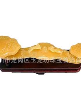 如意米摆批发饰坊玉黄玉二龙戏珠家居摆件摆件玉龙 天然吉祥如意