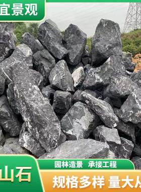 黑山石 园林造景石 房地产小区 别墅置景石 假山石天然石吸水石