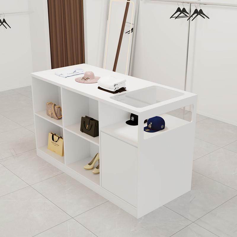 服装店中岛柜收银台带玻璃流水台展示台柜台摆件饰品陈列柜吧台桌,淘宝优惠券,粉丝福利购,淘宝优惠卷