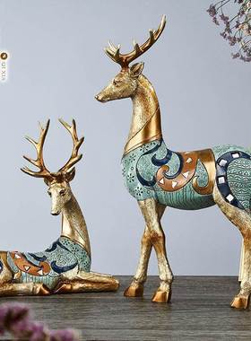 鹿摆件北欧玄关工艺品摆设客厅电视柜酒柜家居饰品轻奢摆件