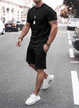 Men's sports short sleeved shorts sports suit
