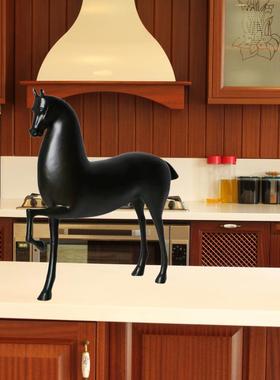 现代简约新中艺式创意树室脂工玄FSI马摆件卧室客厅关办公高端装