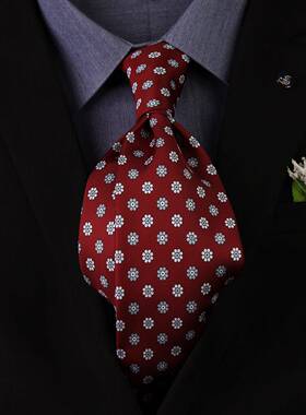 手打领带男士黑色波点领带衬衫商务职业箭头型仿新郎结婚1009r