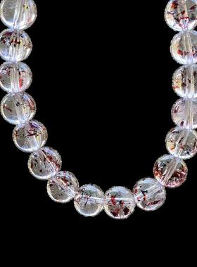 新品毒液红黑云母超七单圈手链双色超七手串男女珠链珠串7.9mm