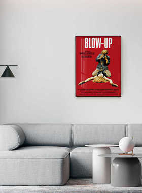 Blow-Up 放大| 红色复古艺术电影海报 装饰画 英文字母版画