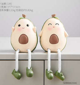 创意家居可爱墙上置物架吊脚娃娃小摆件客厅卧室房间软装饰品摆设