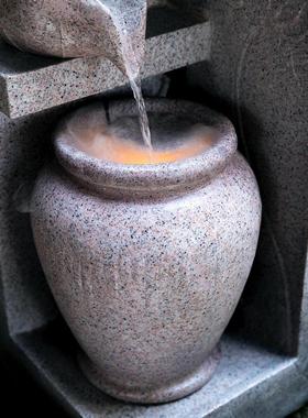 户外陶罐叠水瀑布喷泉流水摆件大型庭院景观院子假山水景自动循环