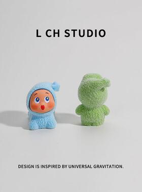 个性创意萌粒植绒小星星人治愈系情绪稳定神器桌面装饰品车载摆件