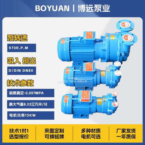 2BV5161水环式真空泵15kW机械密封工业级-0.097Mpa真空抽气真空泵 - 图2
