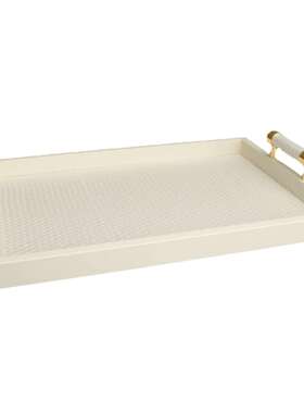 美式白色摆托盘果桌盘件样板房楼部卧售室书房客厅面玄关软装1111