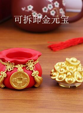 招财钱袋摆件汽车中创控台车载XY010车内饰办公室桌面饰意品装蛋