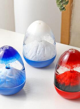 意大利维苏威火山悬浮油滴沙漏计时器创意水液体火山喷发观赏摆件