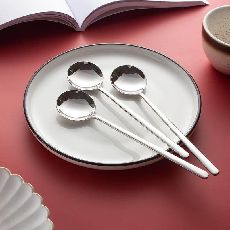 304不锈钢勺子长柄韩式拌饭家用饭勺汤勺韩版吃饭圆勺网红西瓜勺,淘宝优惠券,粉丝福利购,淘宝优惠卷