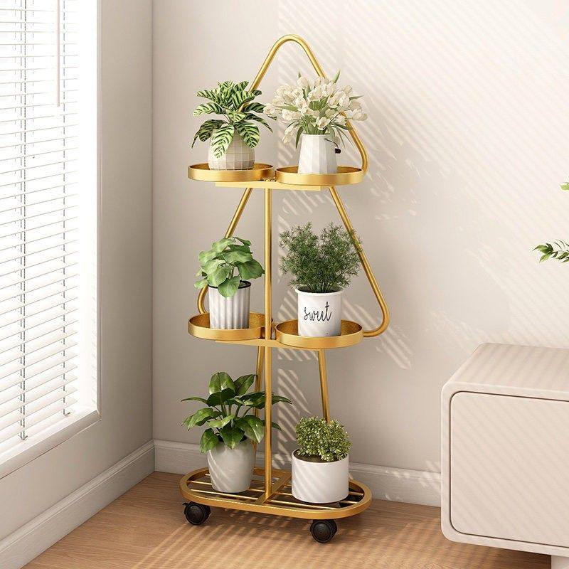 家用铁艺多层阳台置物架高端摆件展示架室内可移动客厅落地式花架,淘宝优惠券,粉丝福利购,淘宝优惠卷