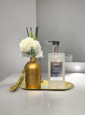 轻奢样板间大理石瓷砖卫浴摆件厕所装饰品化妆室展厅浴室柜托盘