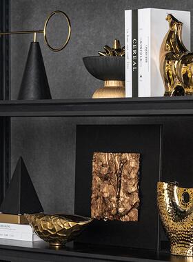 匠十三档轻奢金色几轻奢组合何术品高摆件客厅酒柜板间开放格装艺