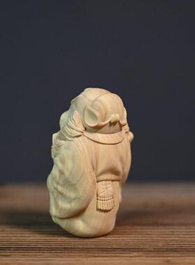 黄杨木雕刻钟馗像文玩手把件桌面摆件家居玄关装饰品木质工艺品