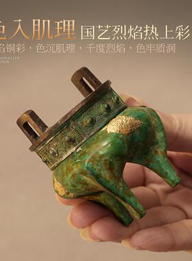 新中式青铜鼎炉家用室内三足香薰炉沉香檀香熏香炉复古线香炉摆件