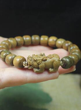 2026绿檀木老型珠貔貅款手串手链 带清香男女款文玩饰品念珠厂家