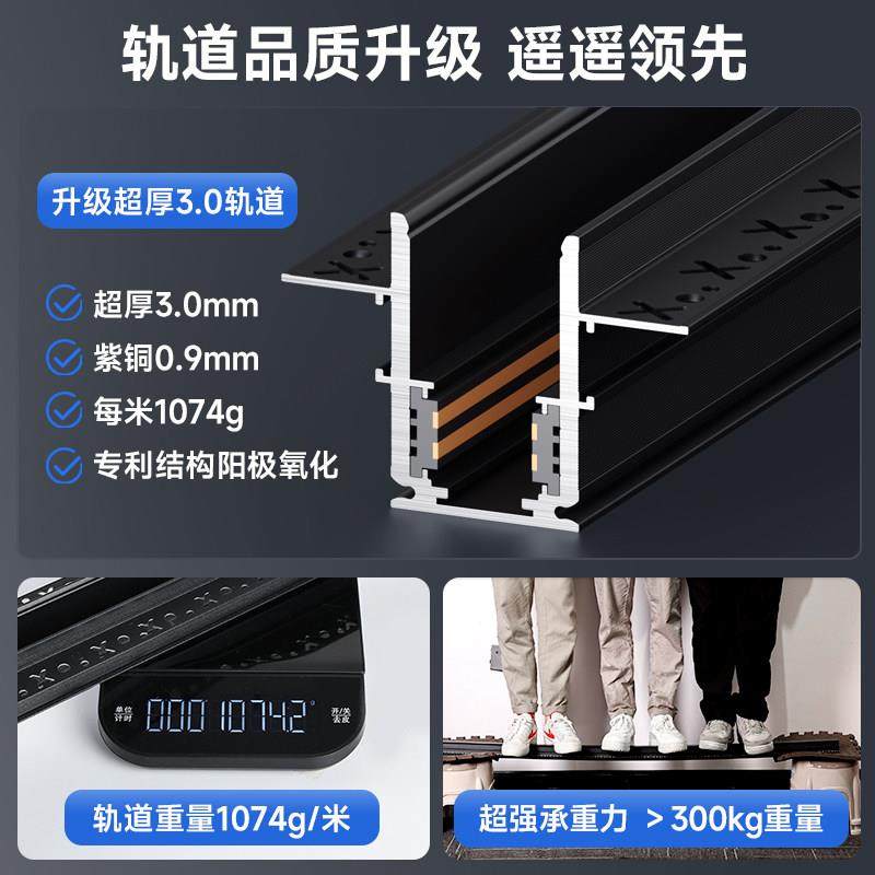 磁吸轨道灯嵌入式无主灯客厅照明泛光灯无边框导轨预埋明装轨道槽,淘宝优惠券,粉丝福利购,淘宝优惠卷