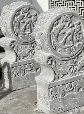 石雕门墩一对家用门口镇宅招财青石门当户对彷古石鼓墩抱鼓石门墩