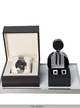 样板房衣帽间装饰品现代轻奢衣柜收纳盒箱梳妆台桌面托盘香水摆件