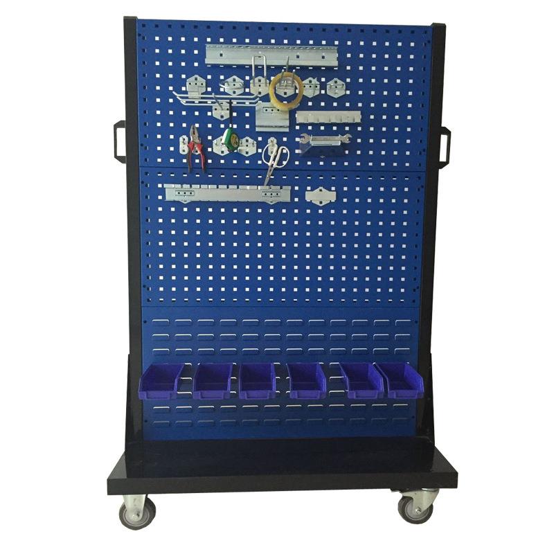 Factory direct sales workshop hardware tool rack hole plate cargo double-sided mobile material rack material plastic box screw rack