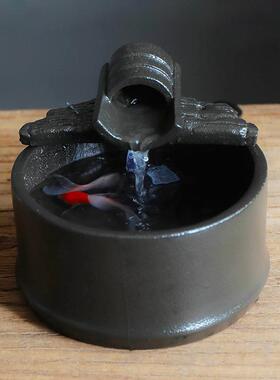 简约循环流水鱼缸摆办公AL102277装饰客茶桌微景观厅家居室饰品开