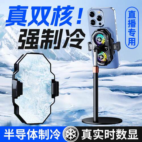 SL55双风扇手机散热器 双核半导体冰封制冷快速降温散热直播背夹 - 图0
