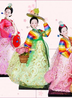 工艺民俗料理装饰品朝鲜婚庆娃娃绢人偶人酒店摆件人形娃娃