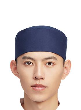 小圆帽厨师帽子男款透气
