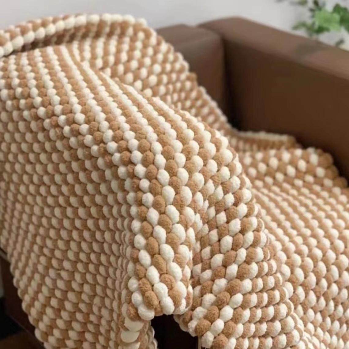 毛毯编织diy手工材料包盖毯棉花糖手织手指超粗冰岛线珊瑚绒毯子,淘宝优惠券,粉丝福利购,淘宝优惠卷