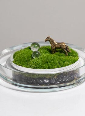 匠十三 现代简约轻奢永生苔藓真苔藓干花绿植花艺盆景洽谈桌装饰